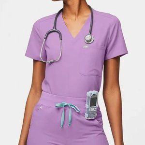 Figs Lavender Catarina One-Pocket Scrub Top XS